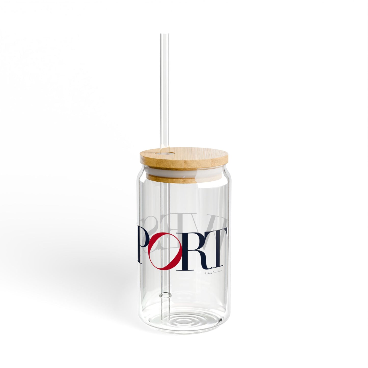 41 Tilt Westport Glass Can with Straw and Lid, 16oz