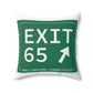 Vintage Exit 65 WCP Sign Spun Polyester Square Pillow