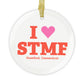 I Heart STMF Glass Ornaments