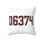 06374 Voluntown Connecticut Zip Code Spun Polyester Square Pillow