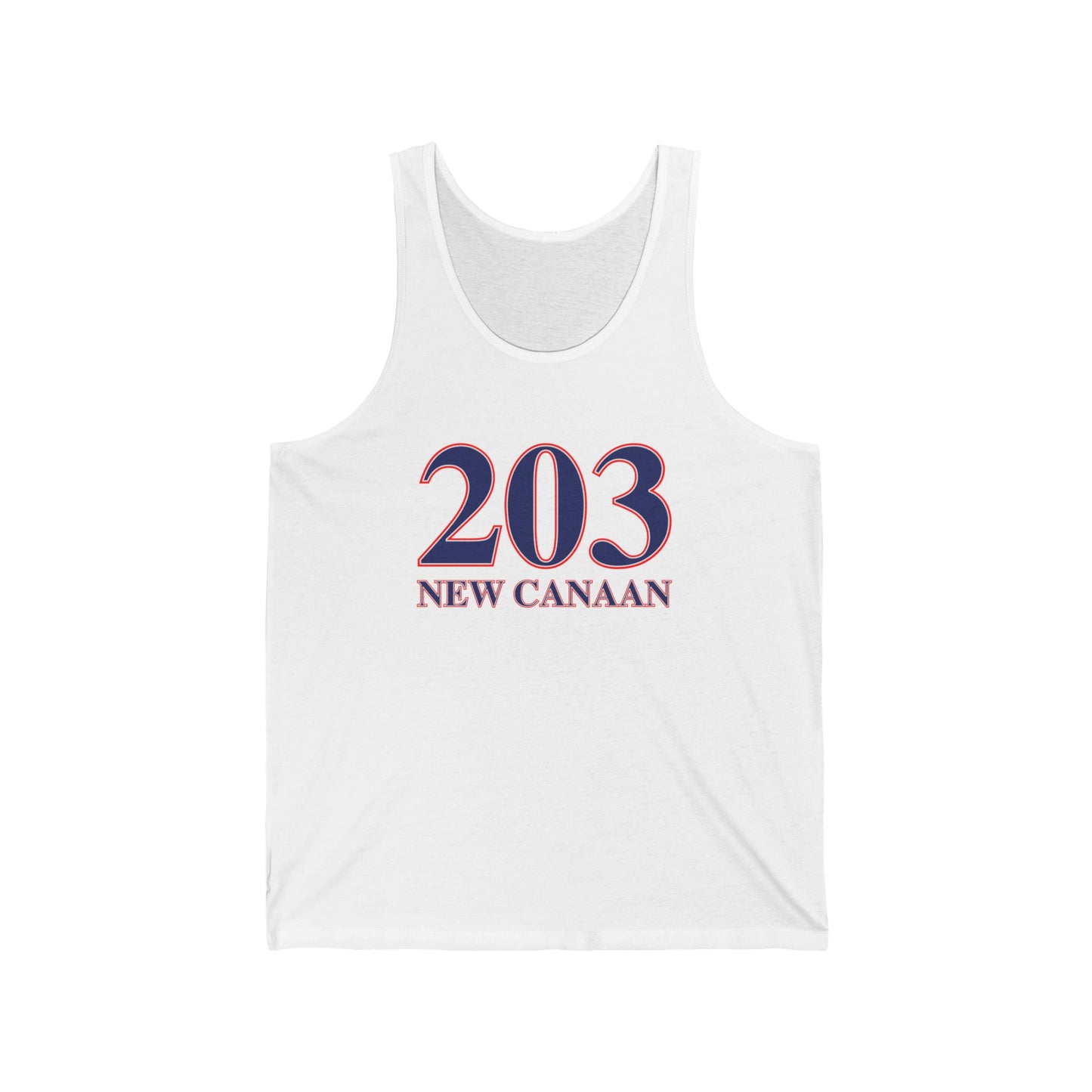 203 New Canaan Red White & Blue Unisex Jersey Tank Top