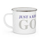 Just a kid listening to Goose - Gray & Purple Enamel Camping Mug