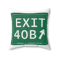 Vintage Exit 40B Merritt Parkway Sign Spun Polyester Square Pillow