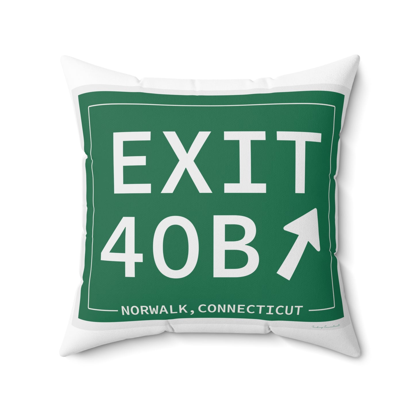 Vintage Exit 40B Merritt Parkway Sign Spun Polyester Square Pillow