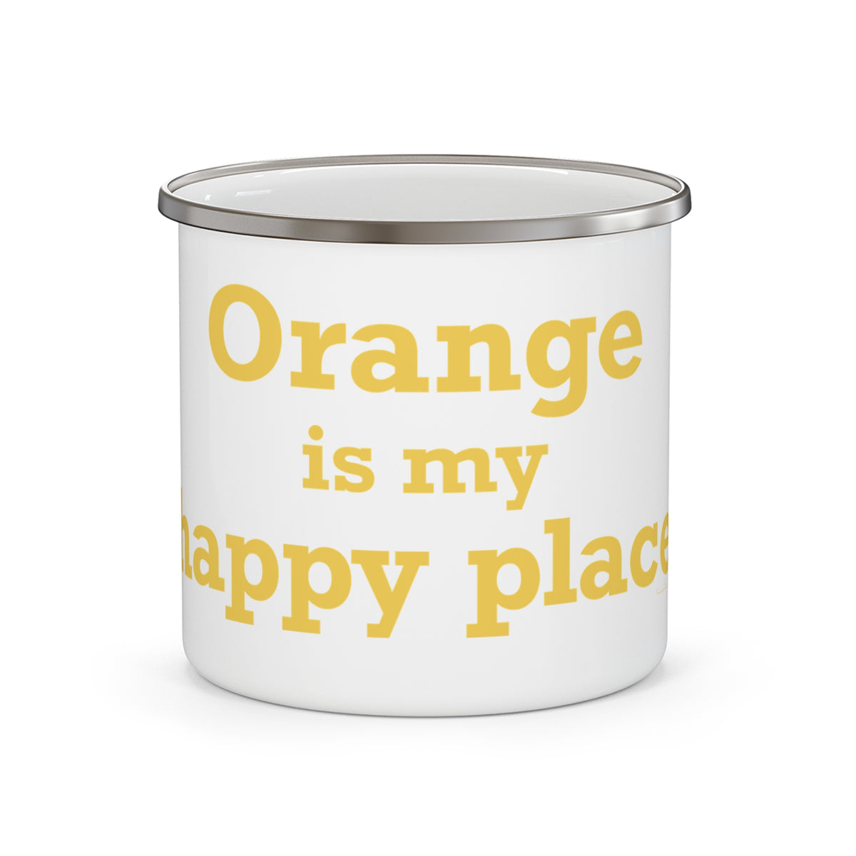 Orange is My Happy Place Enamel Camping Mug