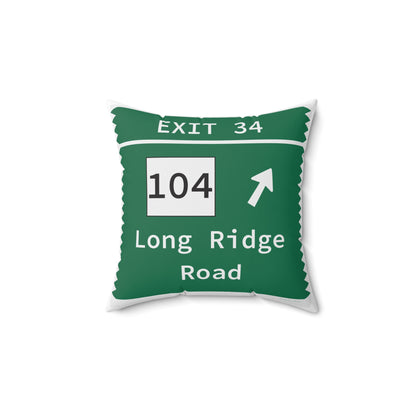 Vintage Merritt Parkway Exit 34 Sign Spun Polyester Square Pillow