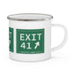 Vintage Exit 41 Merritt Parkway Sign Enamel Camping Mug