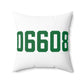 06608 Bridgeport Connecticut Zip Code Spun Polyester Square Pillow