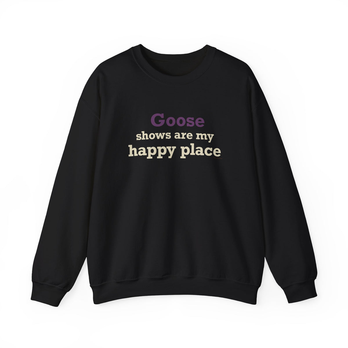 Goose Shows Are My Happy Place - Cream & Purple Unisex Heavy Blend™ Crewneck Sweatshirt