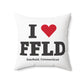 I Heart FFLD Spun Polyester Square Pillow