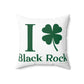 I Clover Black Rock Spun Polyester Square Pillow