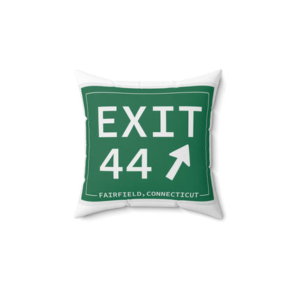 Vintage Exit 44 Merritt Parkway Sign Spun Polyester Square Pillow