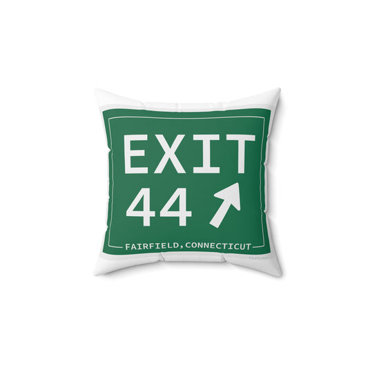 Vintage Exit 44 Merritt Parkway Sign Spun Polyester Square Pillow