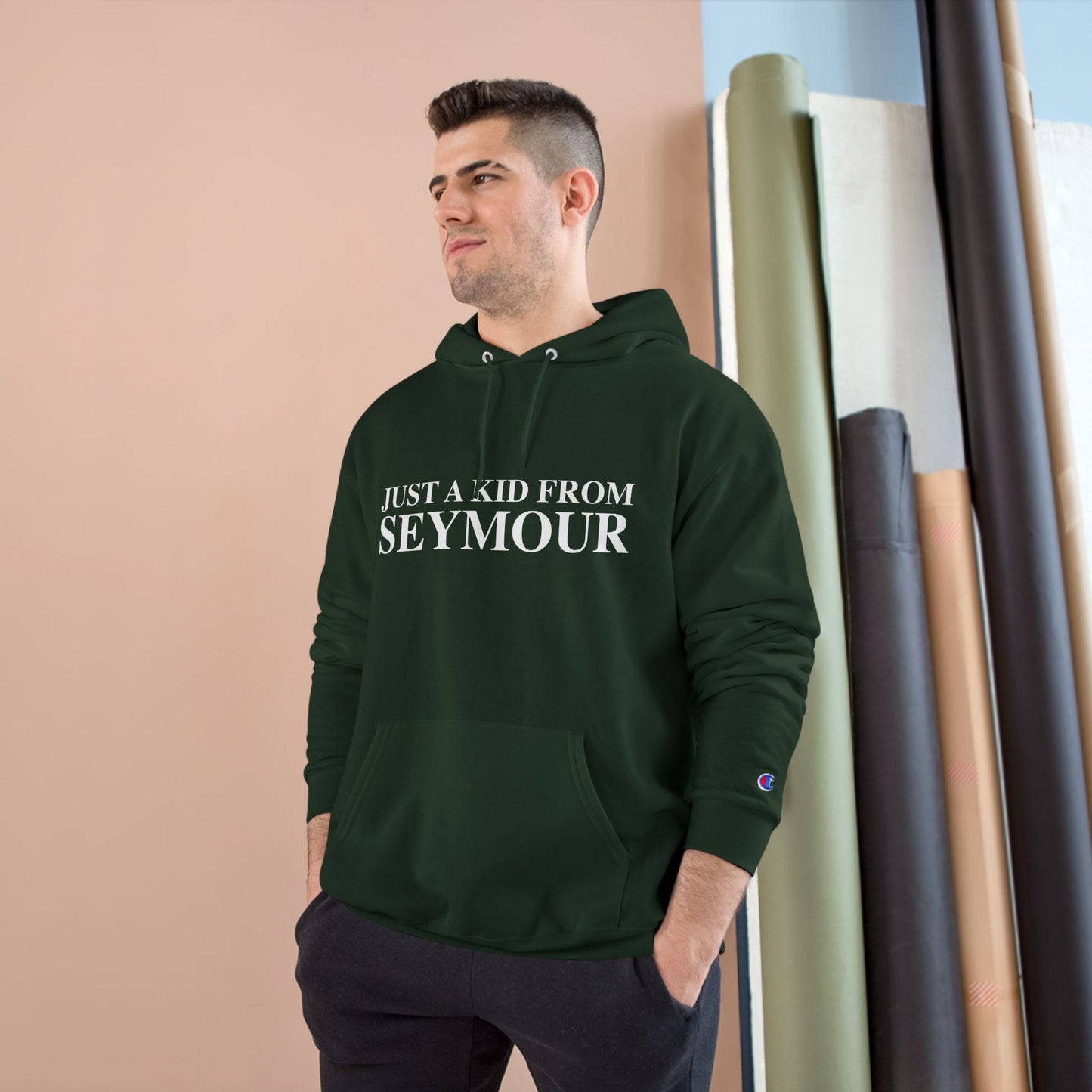 Just a kid from Seymour Champion Hoodie