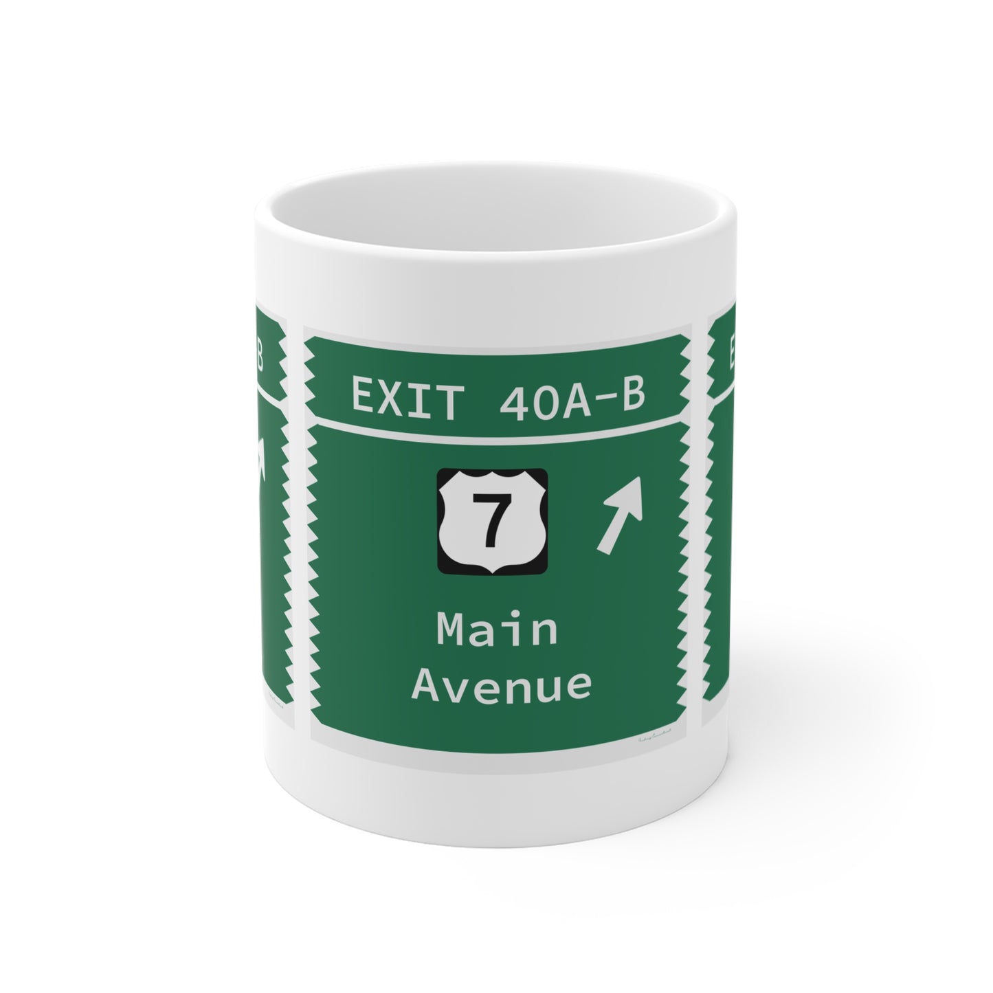Vintage Merritt Parkway Exit 40 A-B Sign Mug 11oz