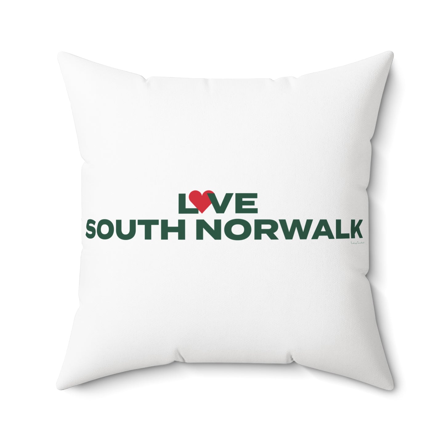 Love South Norwalk Spun Polyester Square Pillow