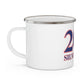 203 Silvermine Red, White & Blue Enamel Camping Mug