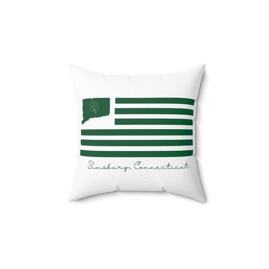 Simsbury Connecticut St. Patrick’s Day Flag Spun Polyester Square Pillow