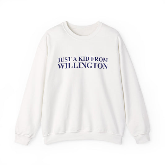 Just a kid from Willington Unisex Heavy Blend™ Crewneck Sweatshirt