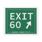 Vintage Exit 60 WCP Sign  Matte Canvas, Stretched, 1.25"