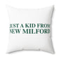 Just a kid from New Milford Polyester Square Pillow