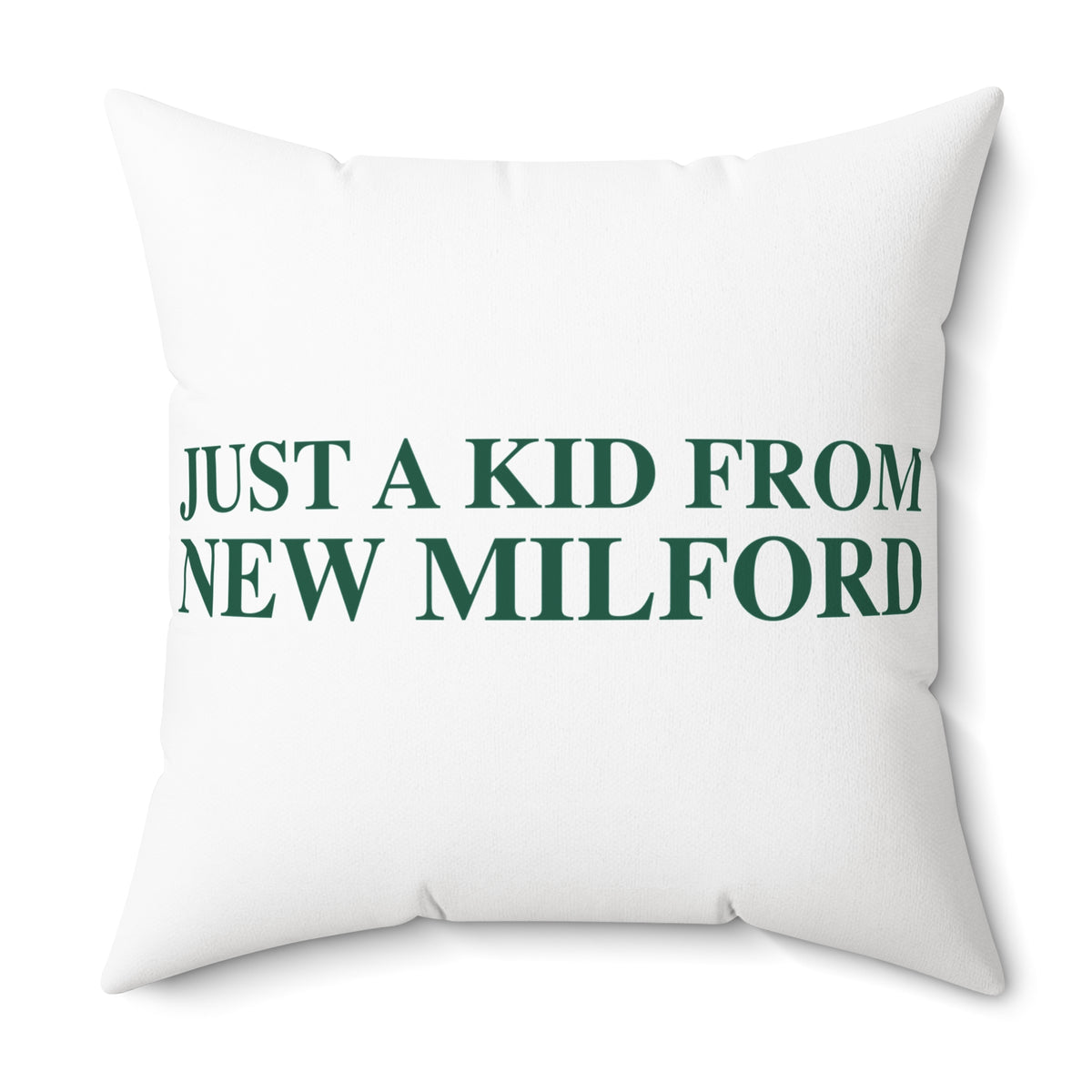Just a kid from New Milford Polyester Square Pillow