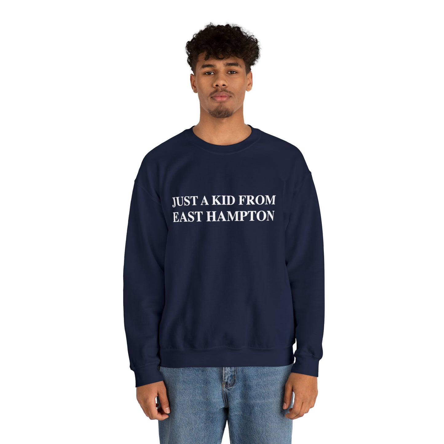 Copy of Just a kid from East Hampton Unisex Heavy Blend™ Crewneck Sweatshirt (white)