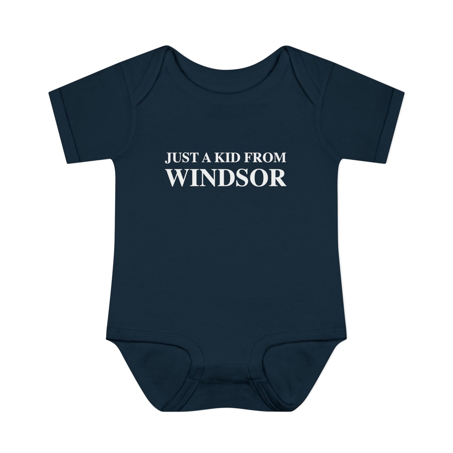 Just a kid from Windsor Infant Baby Rib Bodysuit