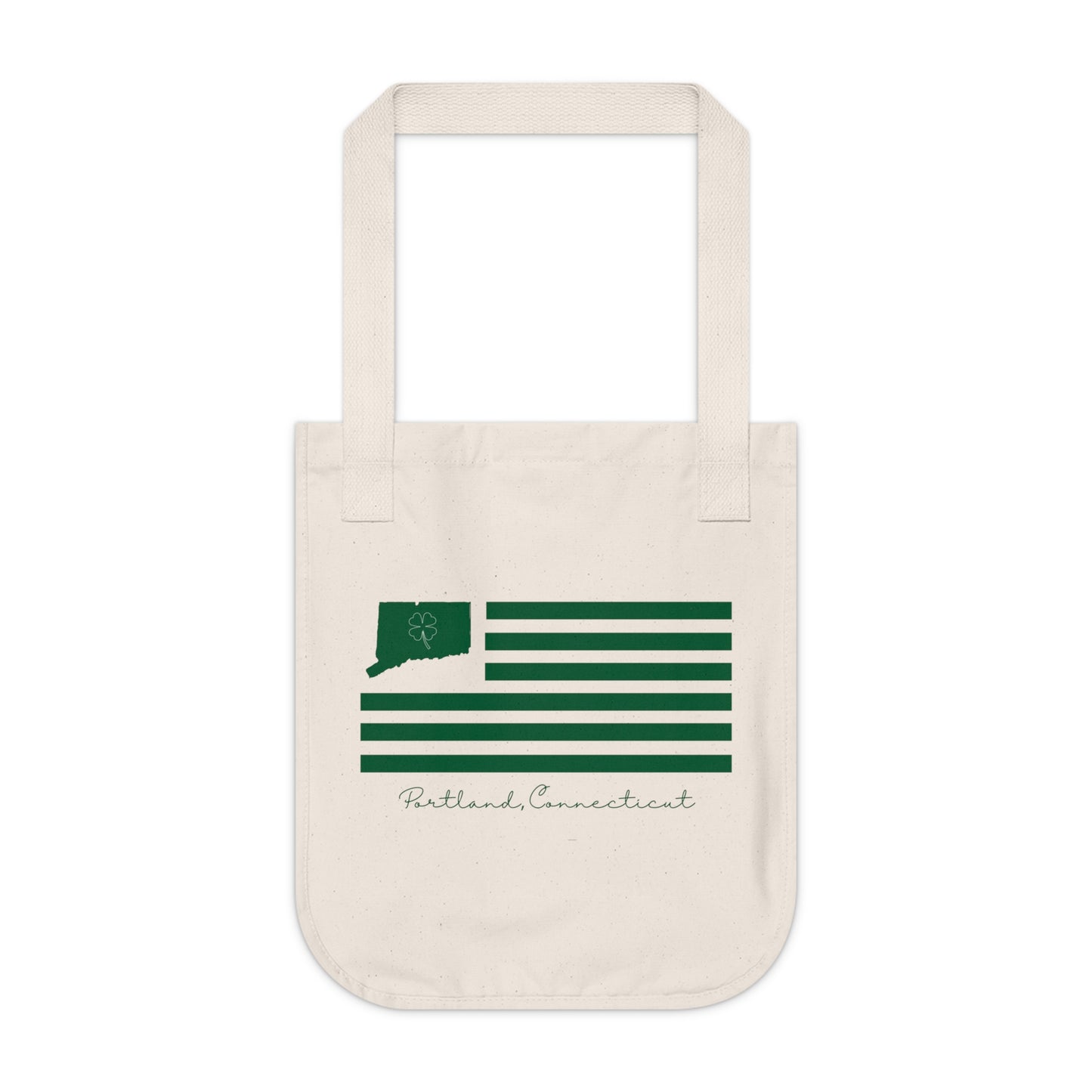 Portland Connecticut St. Patrick’s Day Flag Organic Canvas Tote Bag