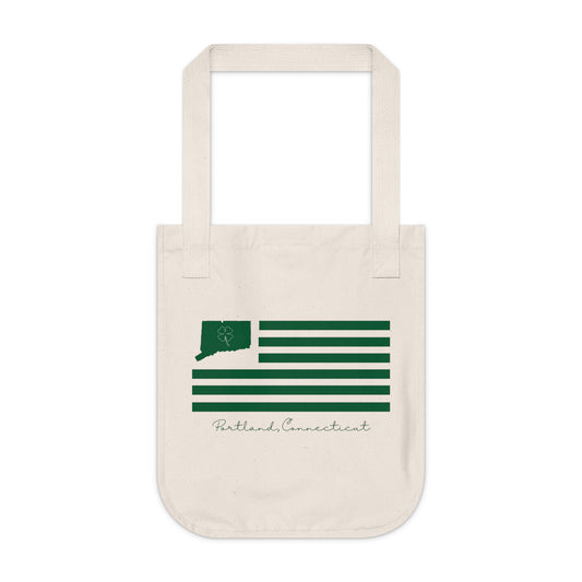 Portland Connecticut St. Patrick’s Day Flag Organic Canvas Tote Bag