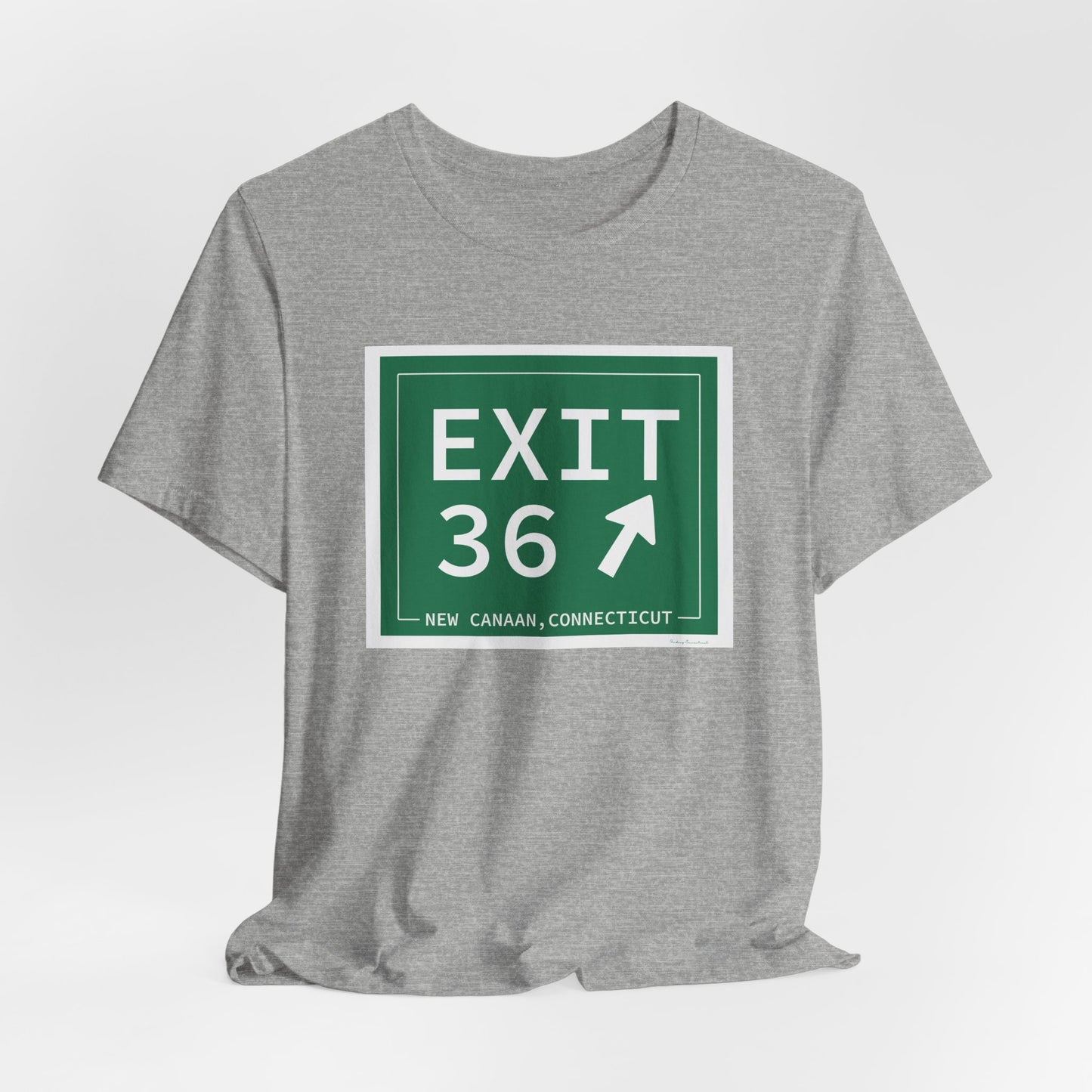 Vintage Exit 36 Merritt Parkway Sign Unisex Jersey Short Sleeve T-Shirt