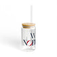41 Tilt West Norwalk Glass Can with Straw and Lid, 16oz