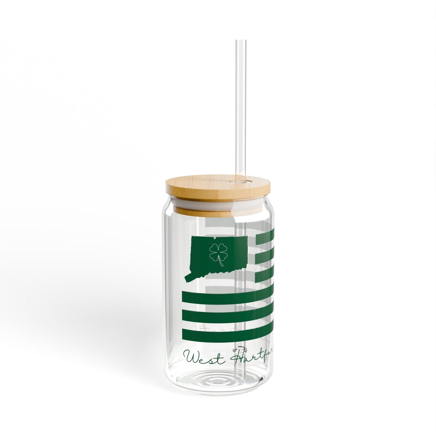 West Hartford Connecticut St. Patrick’s Day Flag Sipper Glass, 16oz