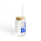 I Heart DARN Glass Can with Straw and Lid, 16oz