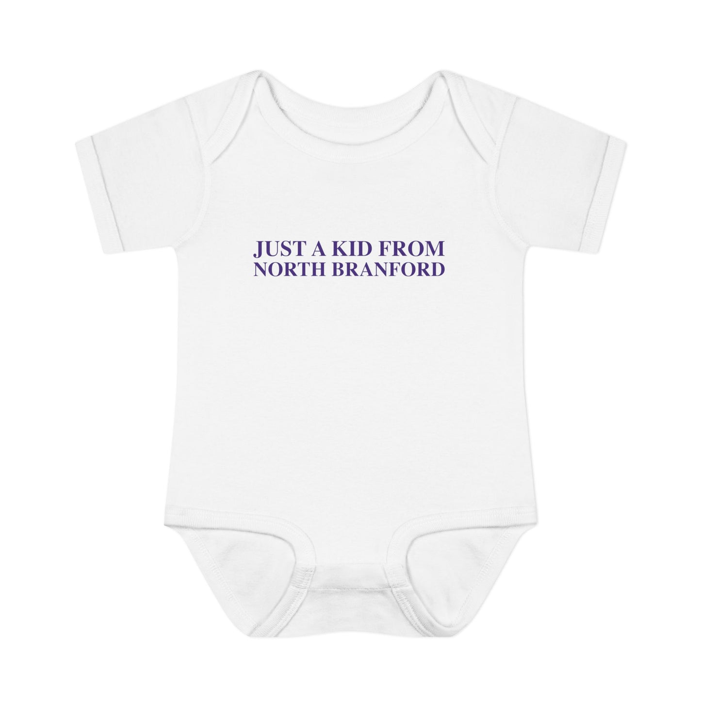 Just a kid from North Branford Infant Baby Rib Bodysuit