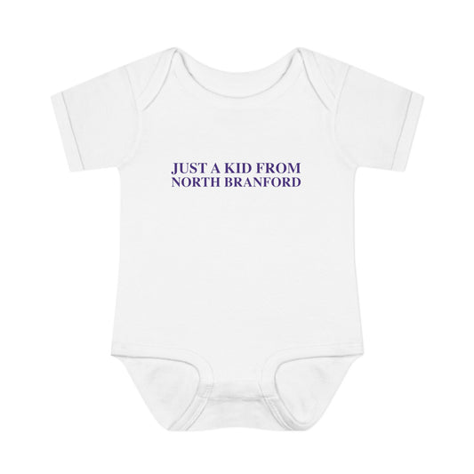 Just a kid from North Branford Infant Baby Rib Bodysuit