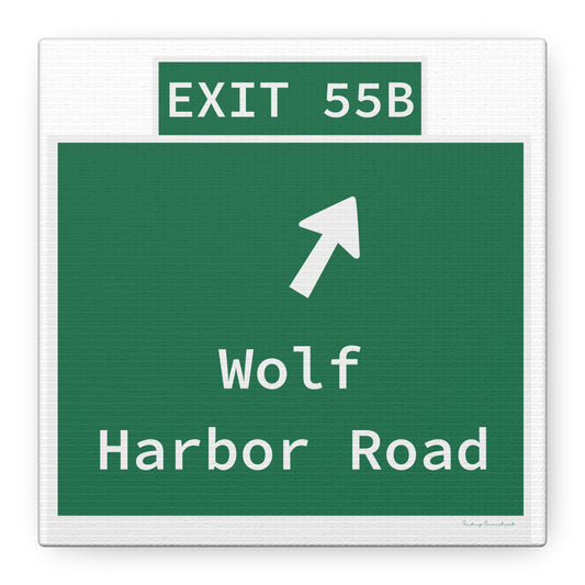 Vintage WCP Exit 55B Sign Matte Canvas, Stretched, 1.25"