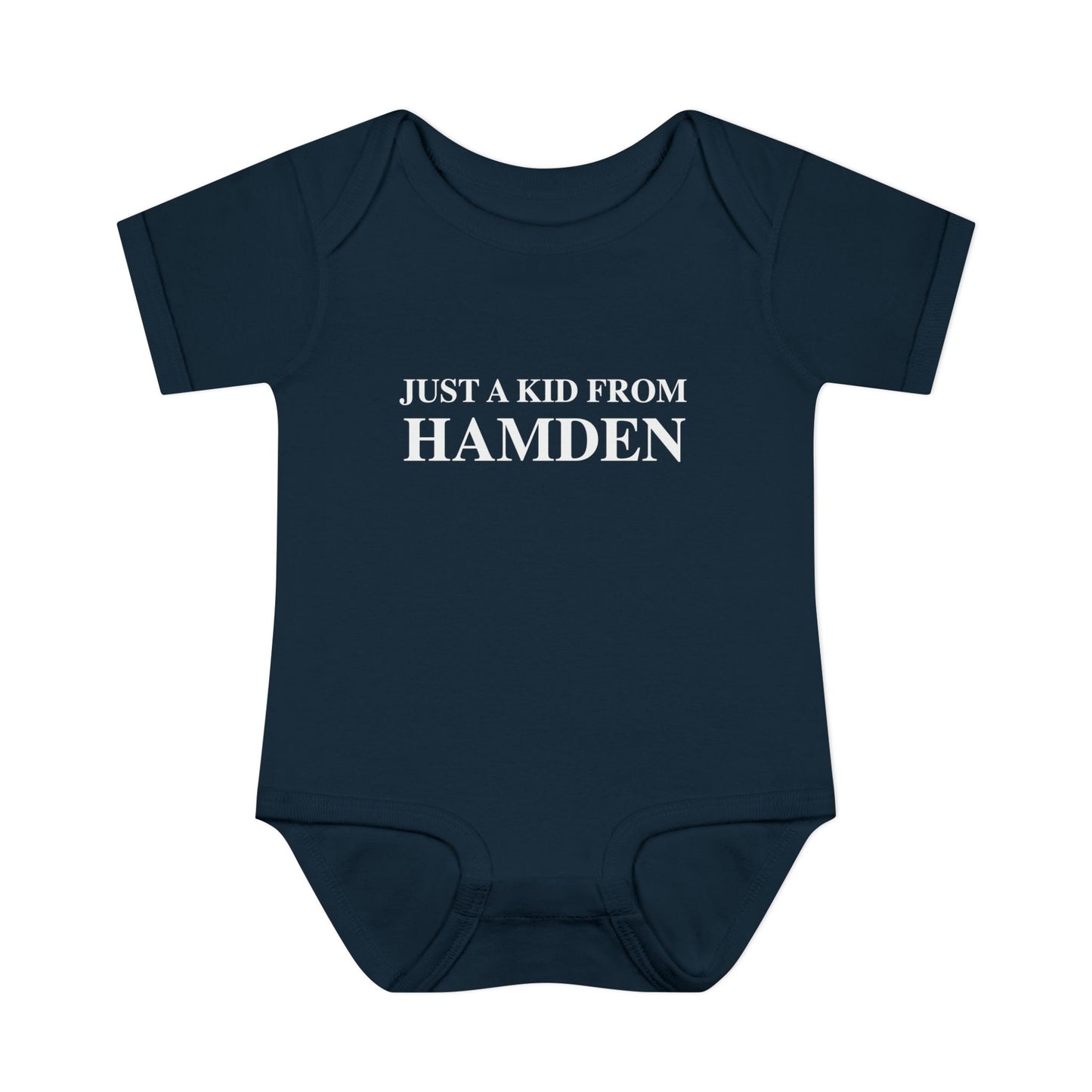 Just a kid from Hamden Infant Baby Rib Bodysuit