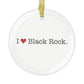 I Heart Black Rock. Glass Ornaments