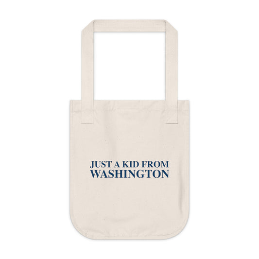 Just a kid from Washington Organic Canvas Tote Bag