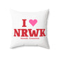 I Heart NRWK Spun Polyester Square Pillow
