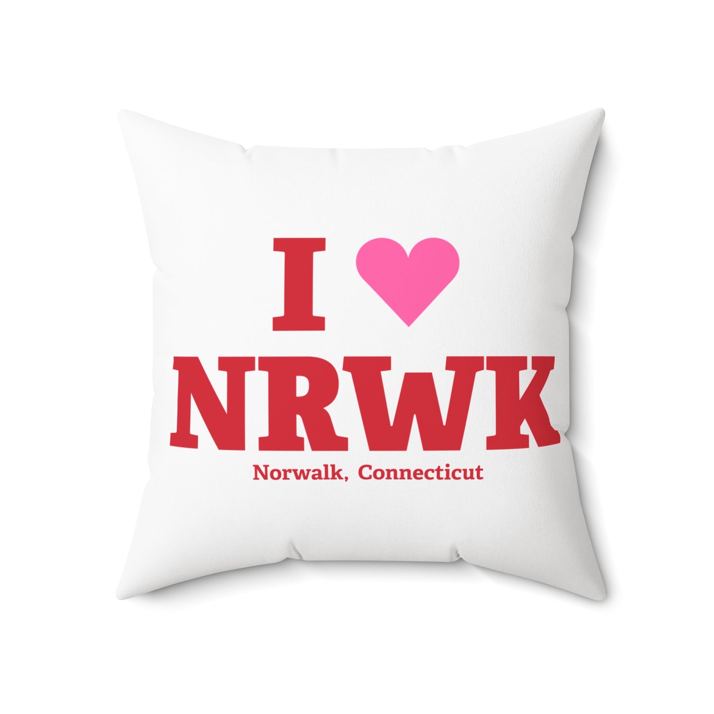 I Heart NRWK Spun Polyester Square Pillow