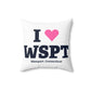 I Heart WSPT Spun Polyester Square Pillow