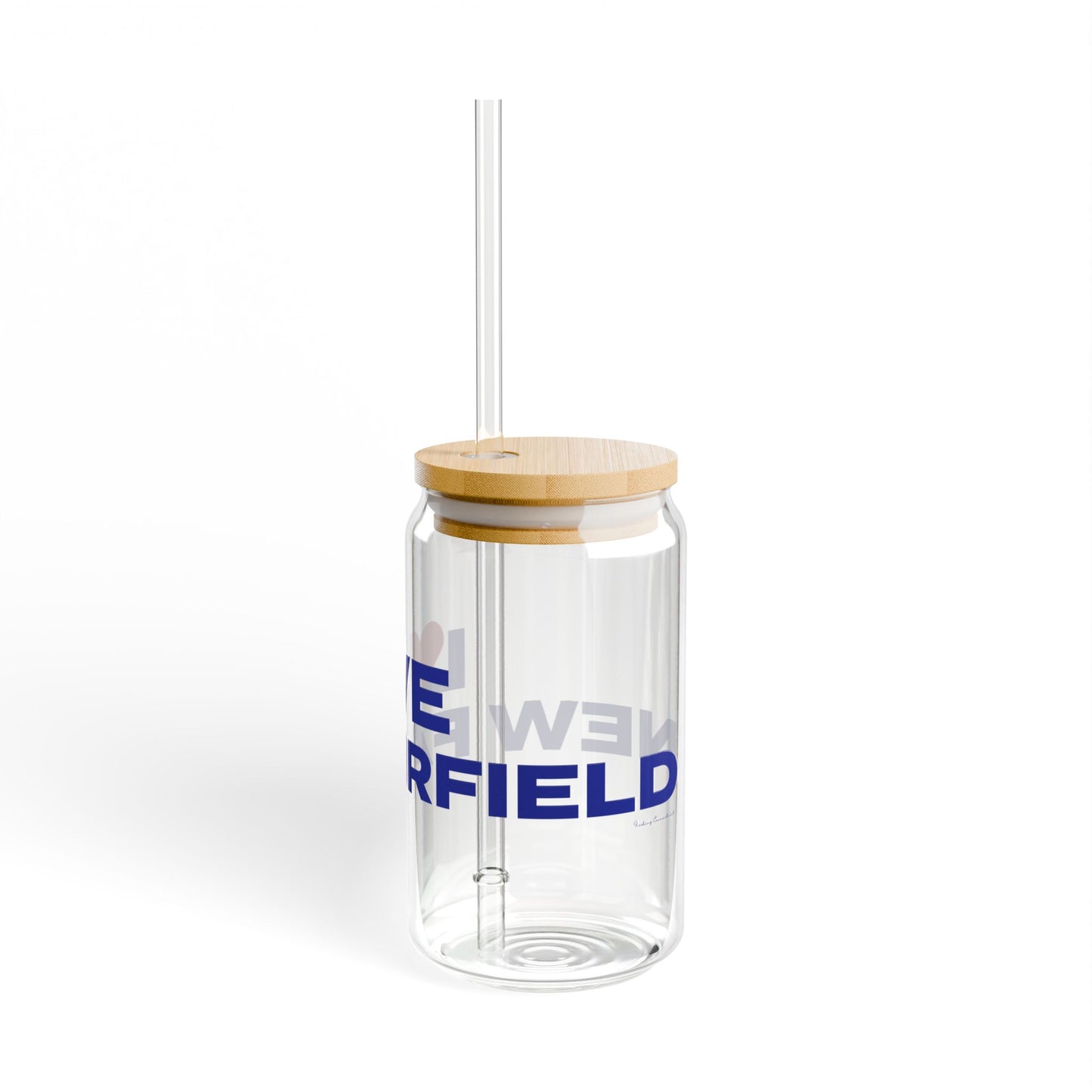 Love New Fairfield Glass Can with Straw and Lid, 16oz