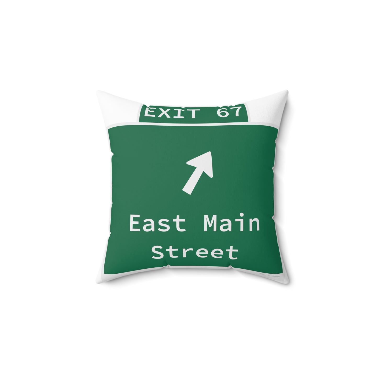 Vintage WCP Exit 67 Sign Spun Polyester Square Pillow