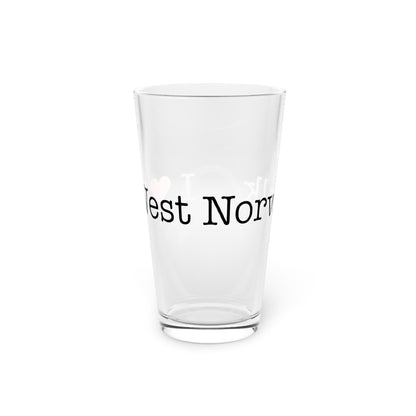 I Heart West Norwalk. Pint Glass, 16oz