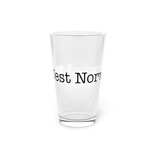 I Heart West Norwalk. Pint Glass, 16oz