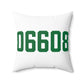 06608 Bridgeport Connecticut Zip Code Spun Polyester Square Pillow