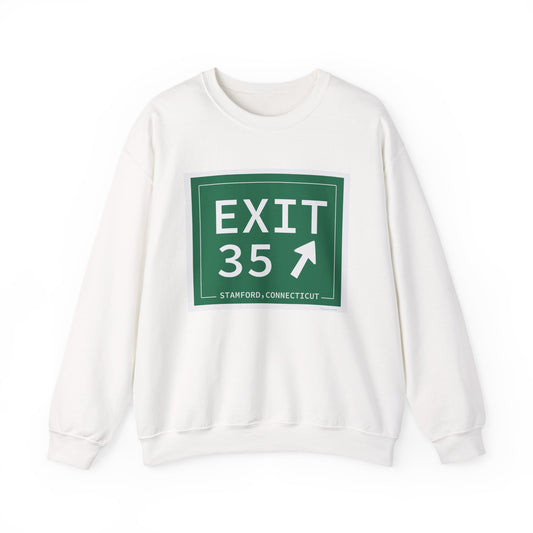 Vintage Exit 35 Merritt Parkway Sign Unisex Heavy Blend™ Crewneck Sweatshirt