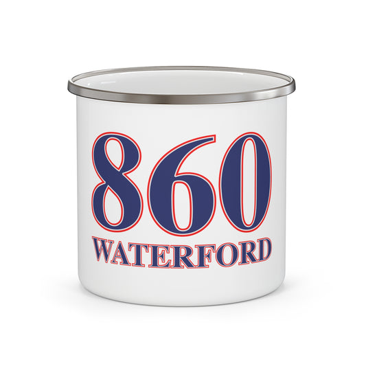 860 Waterford Red, White & Blue Enamel Camping Mug